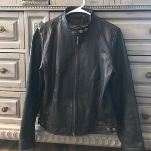 Real leather motorcycle jacket